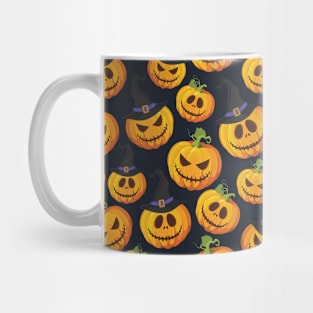 Halloween Pumpkin Face Witch Pattern Mug